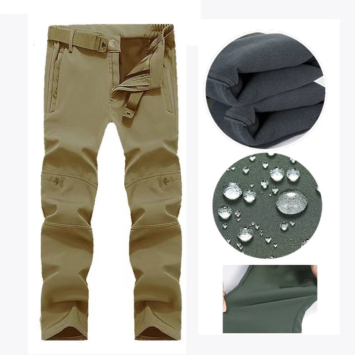 Men's Softshell Fleece Jacket - Windproof Hooded Coat for Outdoor Activities