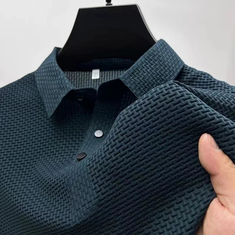 Men's Casual Short Sleeve Solid Color Shirt - Breathable Top