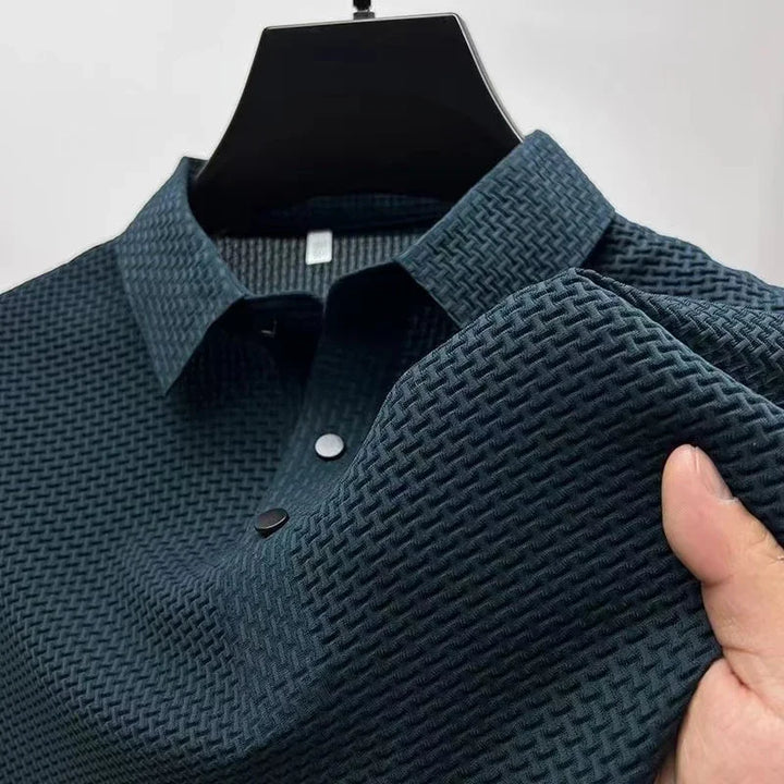 Men's Casual Short Sleeve Solid Color Shirt - Breathable Top
