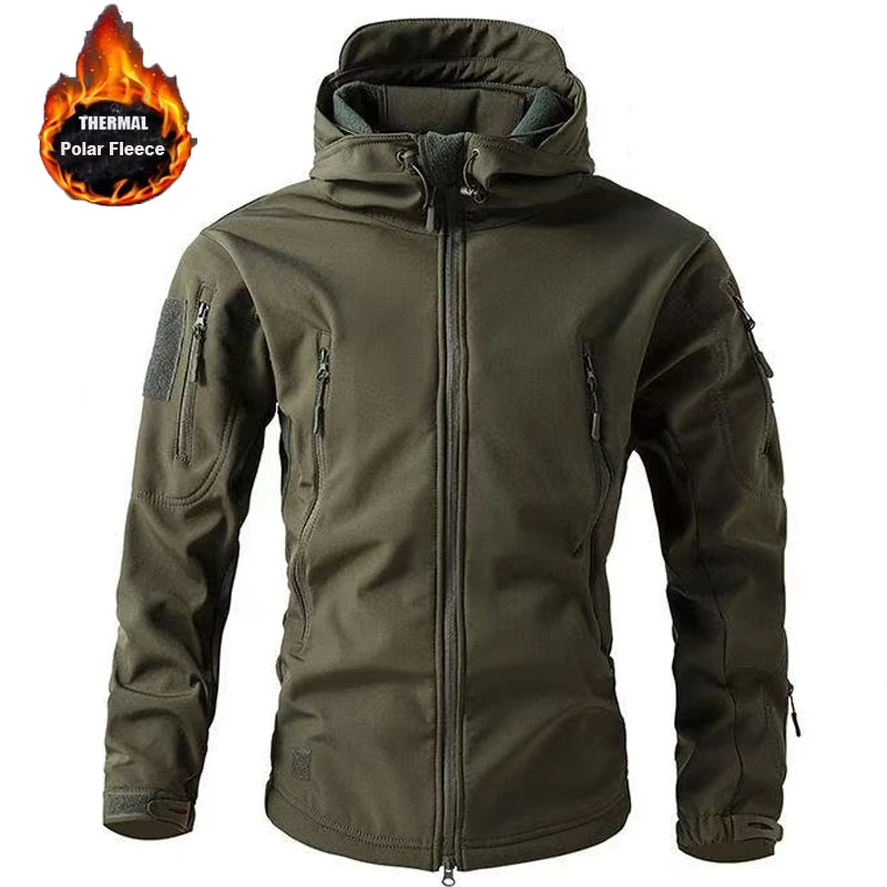 Men's Softshell Fleece Coat for Outdoor Fishing, Hiking, and Camping