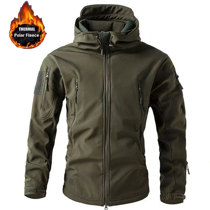 Men's Softshell Fleece Coat for Outdoor Fishing, Hiking, and Camping