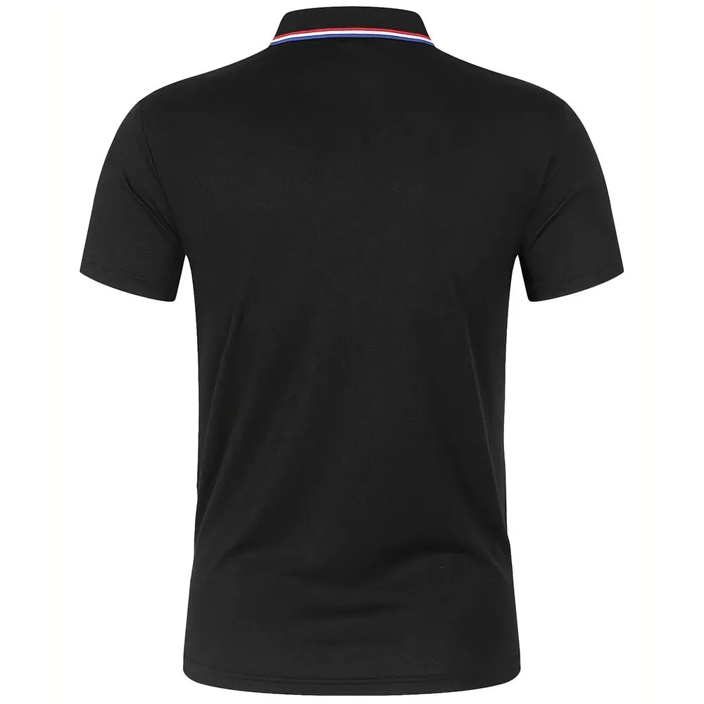 Men's Casual Breathable Solid Color Short Sleeve Polo Shirt