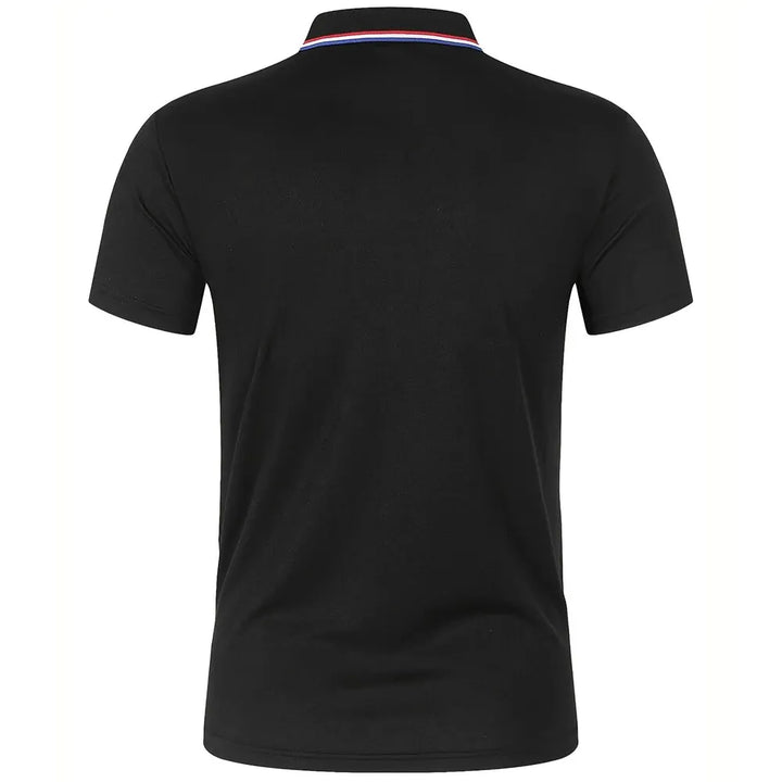 Men's Casual Breathable Solid Color Short Sleeve Polo Shirt
