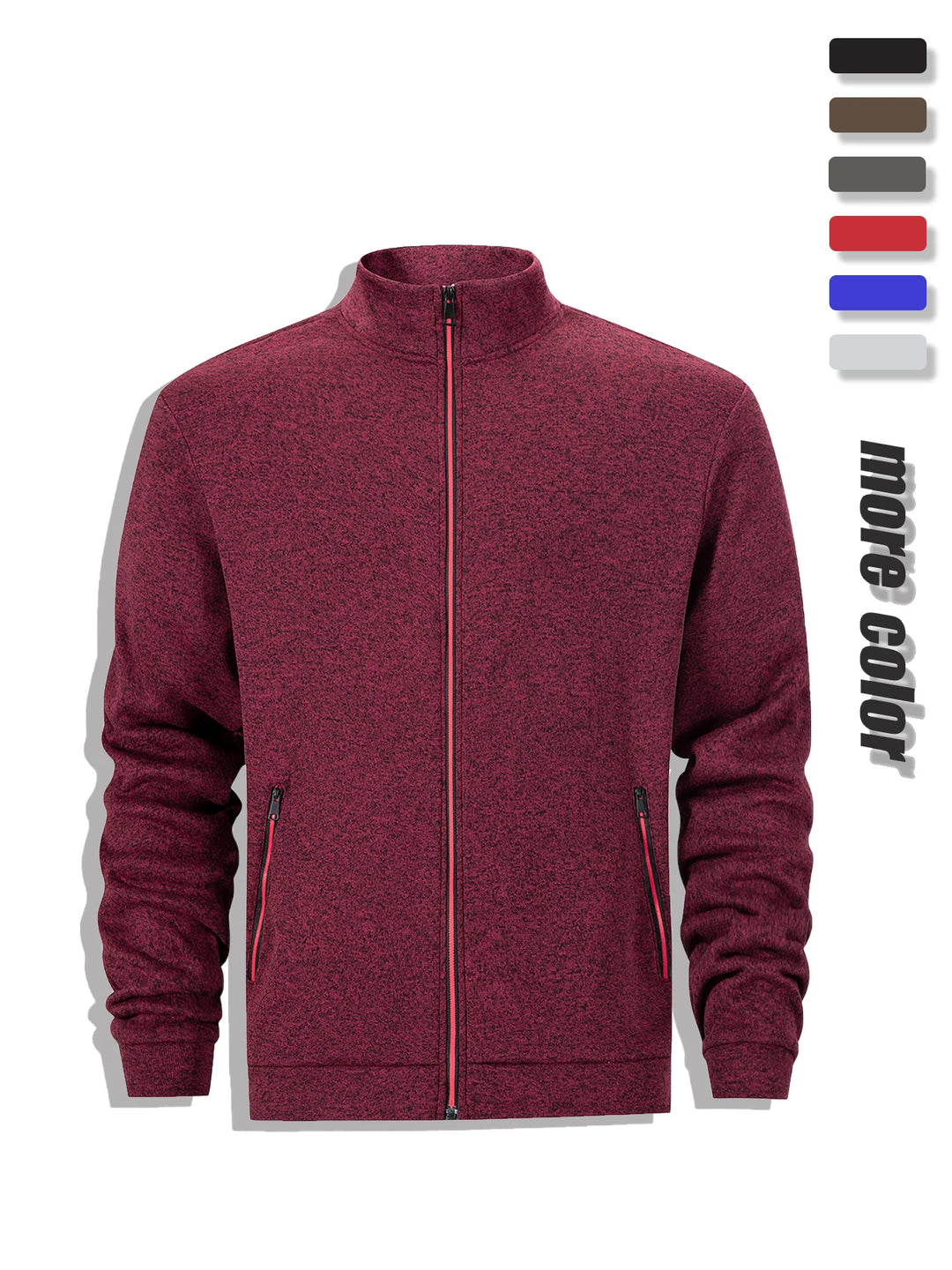 Men's Casual Full Zip Stand Collar Sweatshirt Coat for Autumn Winter
