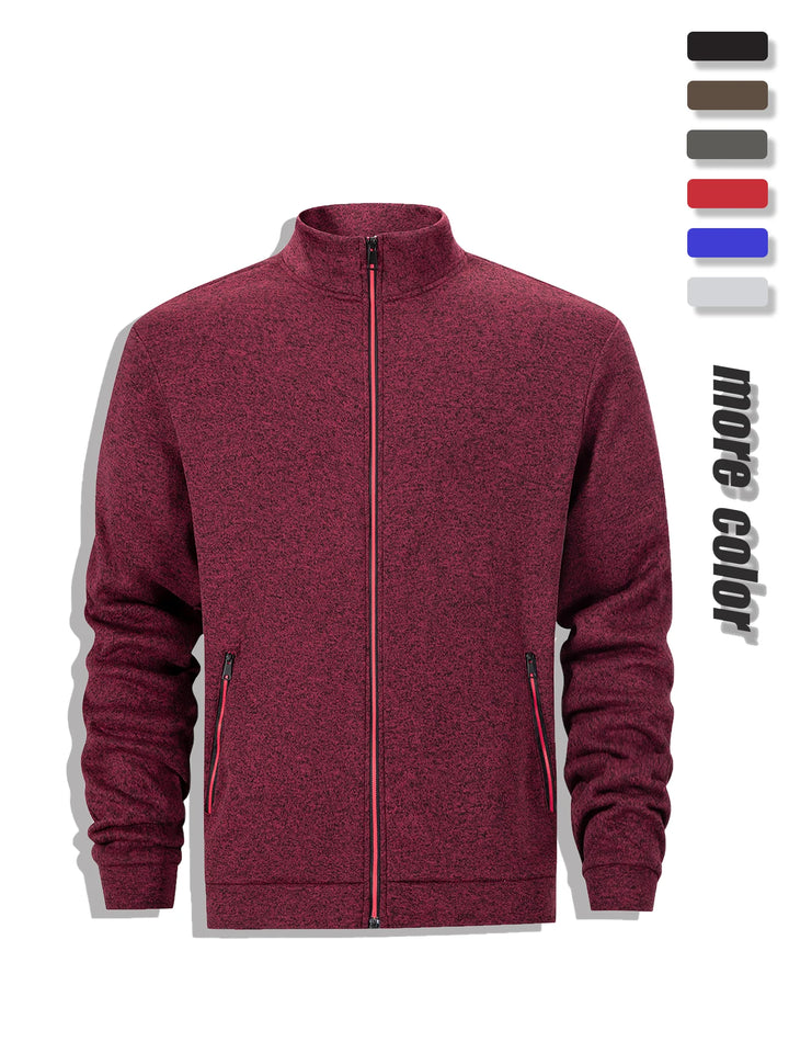 Men's Casual Full Zip Stand Collar Sweatshirt Coat for Autumn Winter