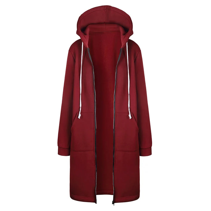 Women's Autumn Winter Thick Hooded Parka with Zipper Pocket
