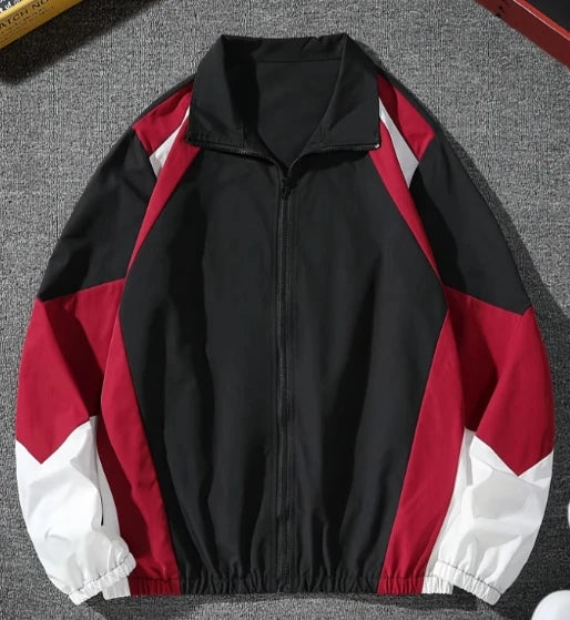 Men's Lightweight Color Block Coat, Casual Travel Windproof Wear-Resistant