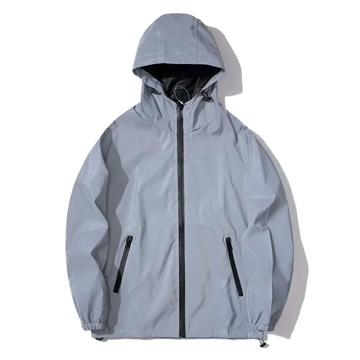 Men's Reflective Coat for Nightwear - Solid Color Polyester Fashion