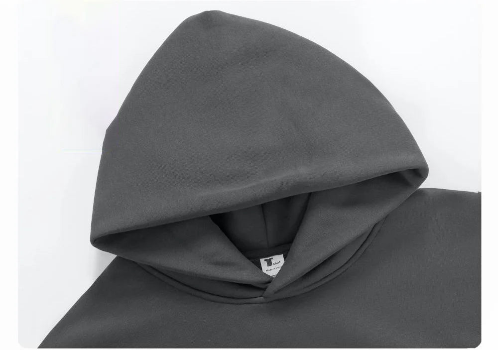Men's Custom Logo 500GSM Heavyweight Casual Thick Cotton Hoodie