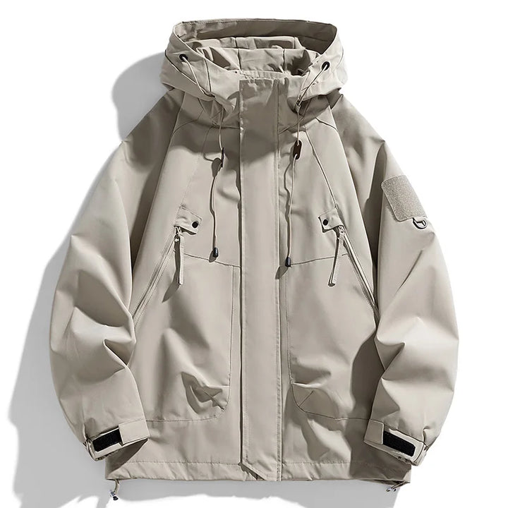 Men's Waterproof Hooded Windbreaker Coat for Hiking and Camping