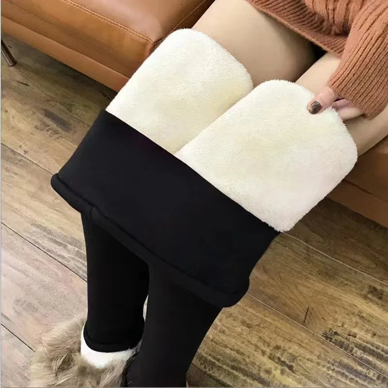 Women's High Waist Thermal Fleece Leggings for Winter Casual Wear