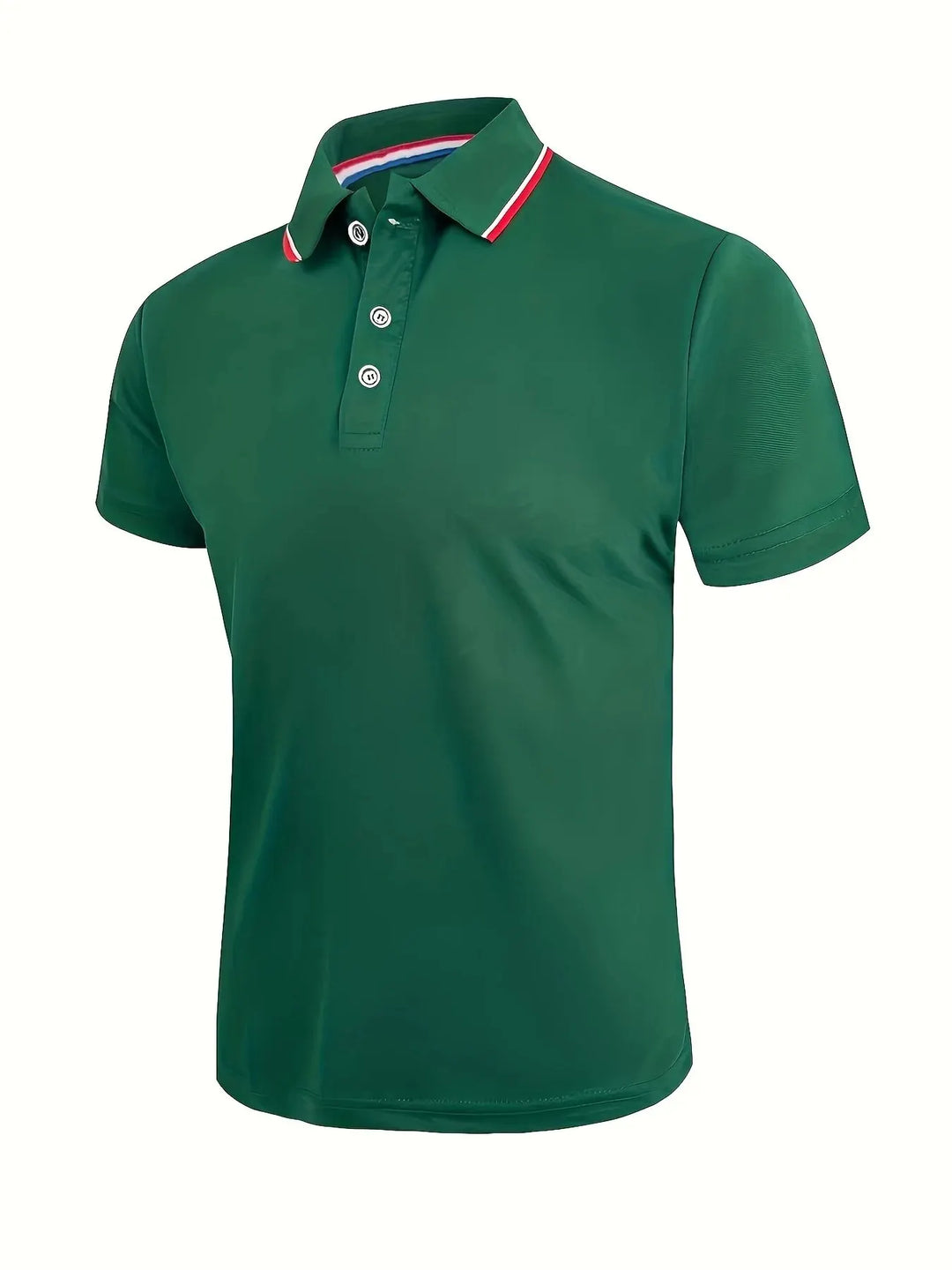 Men's Casual Breathable Solid Color Short Sleeve Polo Shirt