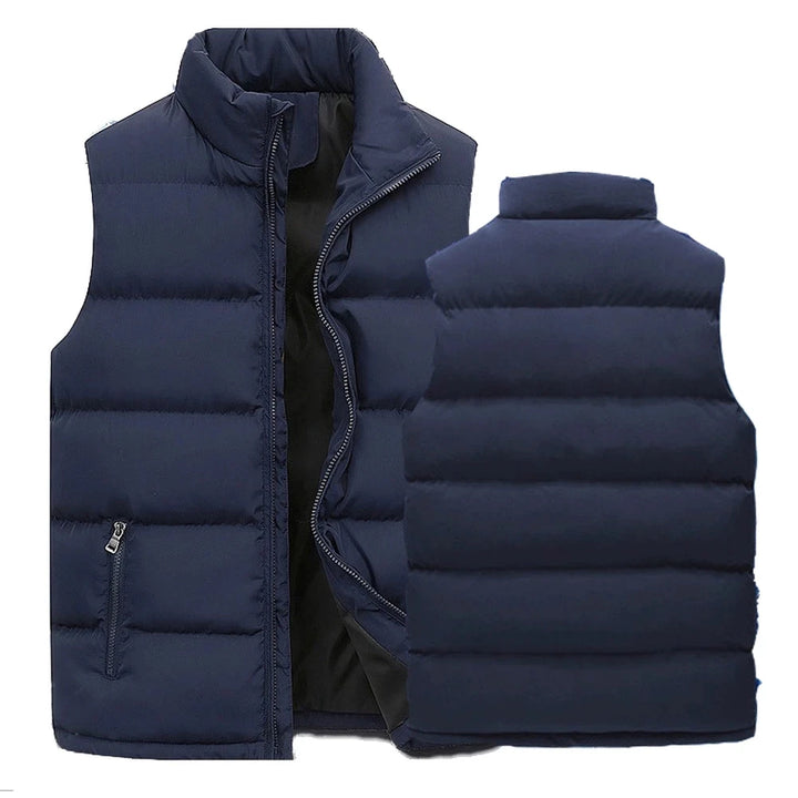 Men's Warm Waterproof Sleeveless Vest Jacket for Winter and Autumn