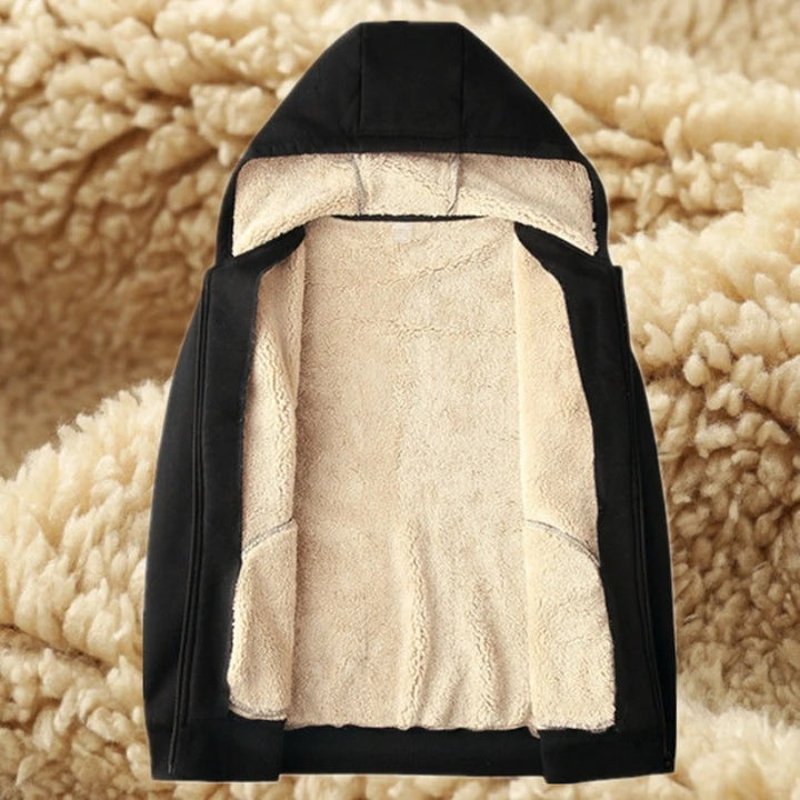 Men's Winter Windproof Hoodie - Sherpa Lined Thermal Zip Up Sweatshirt