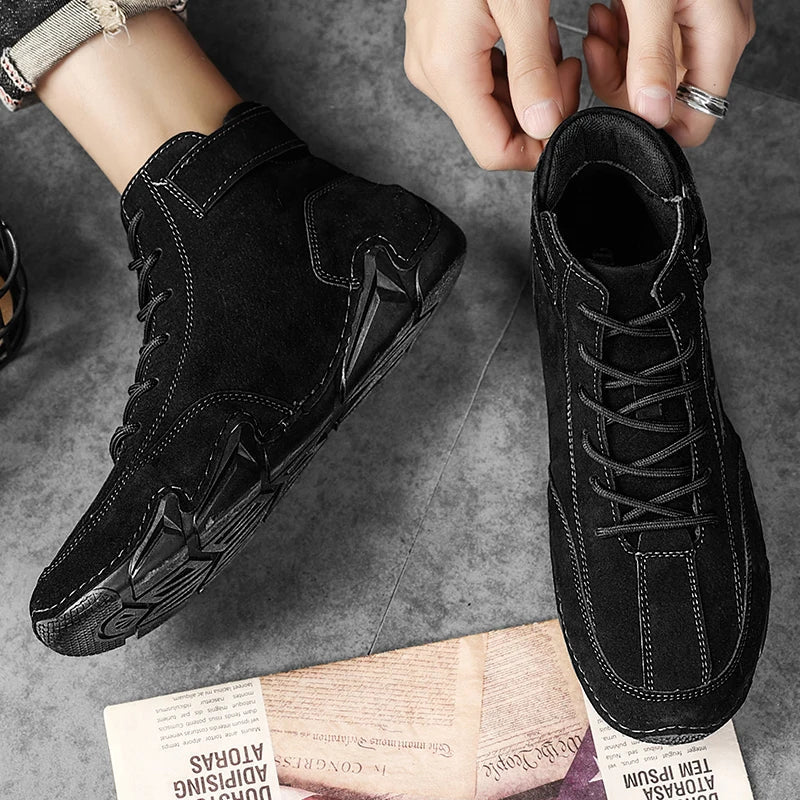 Men's Waterproof Leather Shoes for All-Weather Comfort