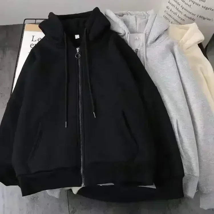 Women's Y2K Hip Hop Trend Zipper Hoodie Casual Vintage Sweatshirt
