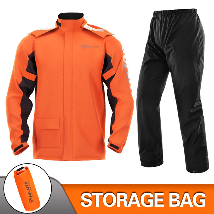 Unisex Waterproof Motorcycle Rain Suit for Camping, Hiking, and Fishing