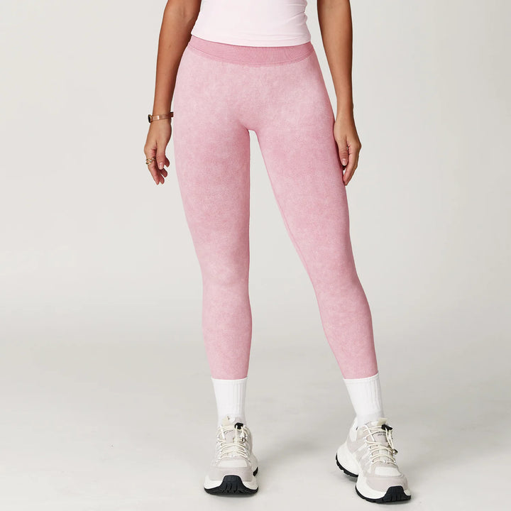 Women's High-Waist Seamless Sports Leggings, Ribbed Yoga Pants