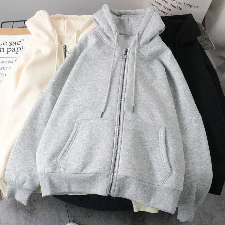 Women's Y2K Hip Hop Trend Zipper Hoodie Casual Vintage Sweatshirt