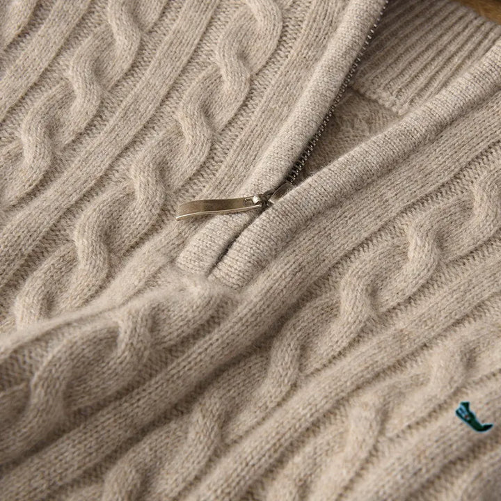 Men's Half-High Collar Zipper Knitting Sweater