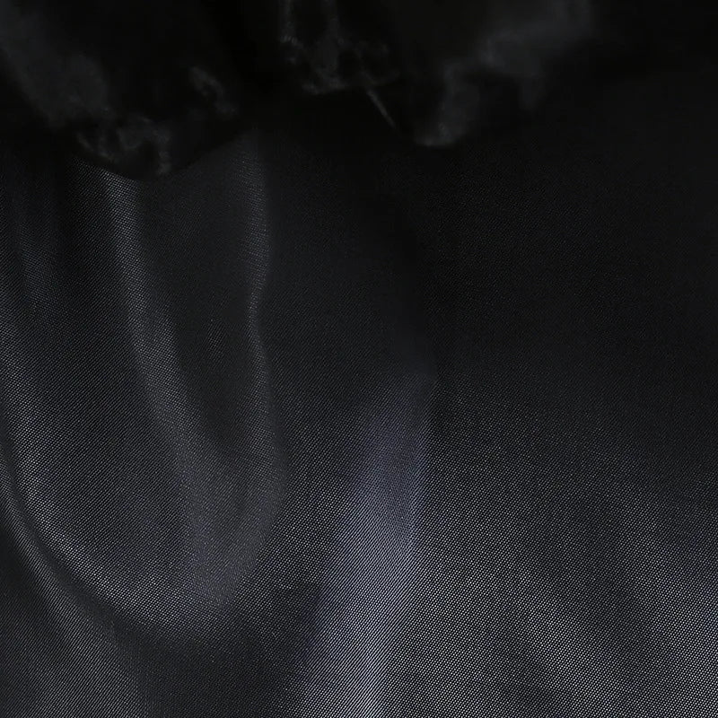 Halloween's Black Layered Cake Gown with Mesh Details for Girls