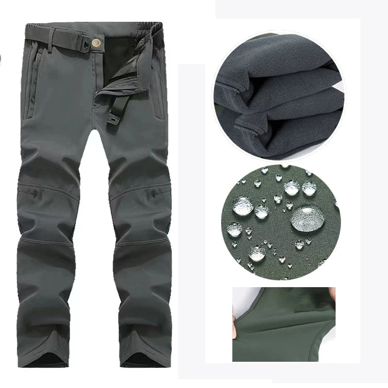 Men's Softshell Fleece Jacket - Windproof Hooded Coat for Outdoor Activities