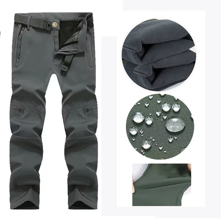 Men's Softshell Fleece Jacket - Windproof Hooded Coat for Outdoor Activities