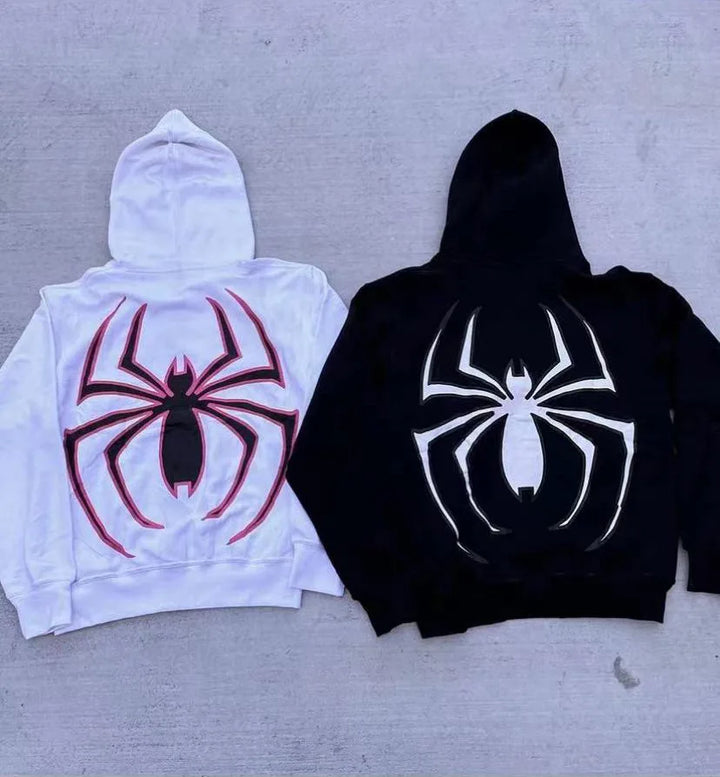 Men's Full Zip Up Graphic Oversized Hoodie Streetwear Punk Y2K Jacket