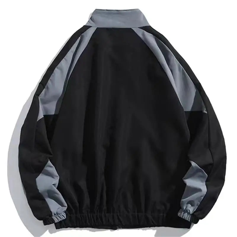 Men's Reflective Striped Hip Hop Zipper Coat, Thin Windbreaker