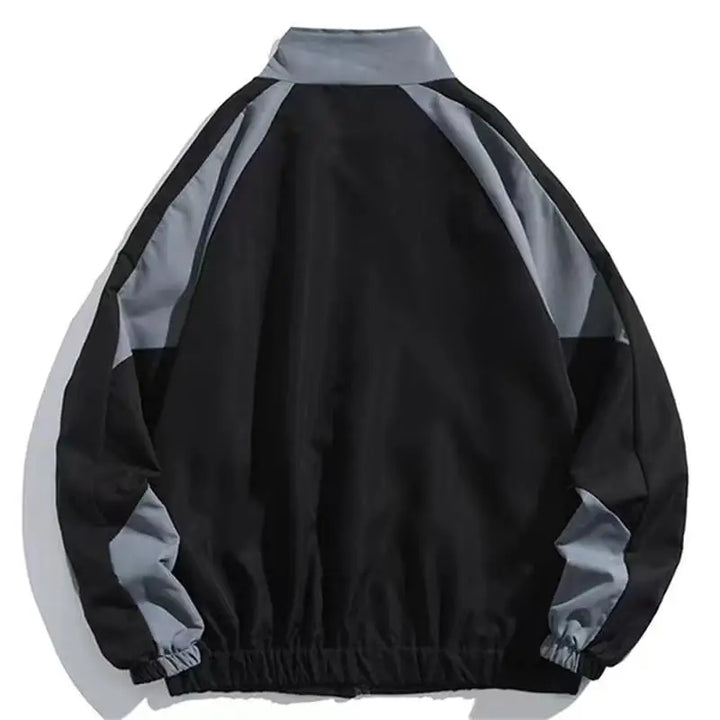 Men's Reflective Striped Hip Hop Zipper Coat, Thin Windbreaker