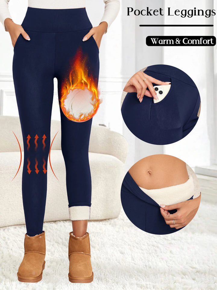 Women's Thick Flared Fleece Leggings High Waist Thermal Tights