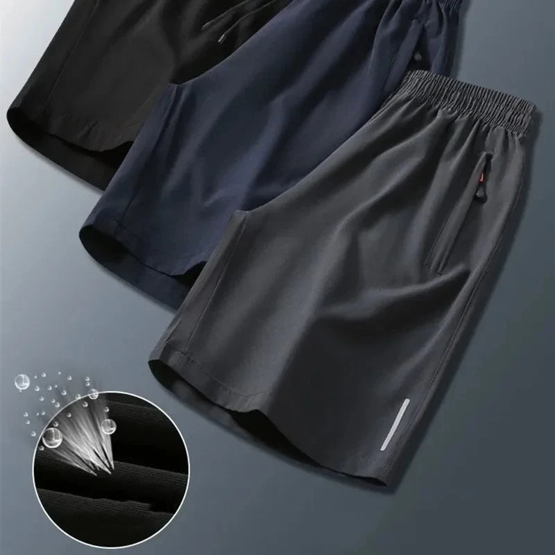 Men's Summer Quick-Dry Ice Silk Sports Shorts for Gym and Beach