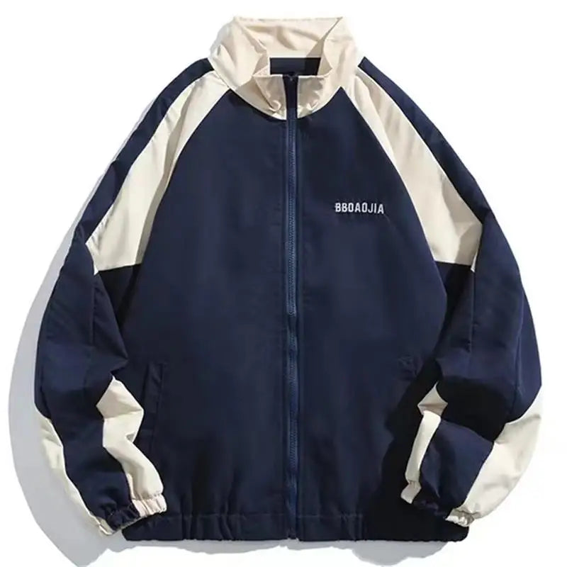 Men's Reflective Striped Windbreaker Coat for Hip Hop Streetwear