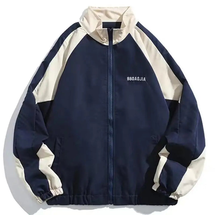 Men's Reflective Striped Windbreaker Coat for Hip Hop Streetwear