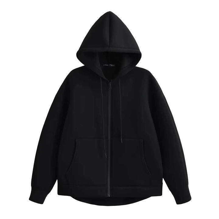 Women's Casual Hooded Jacket Oversized Zipper Sweatshirt Coat