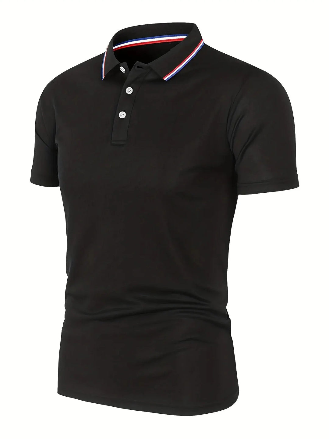 Men's Casual Breathable Solid Color Short Sleeve Polo Shirt