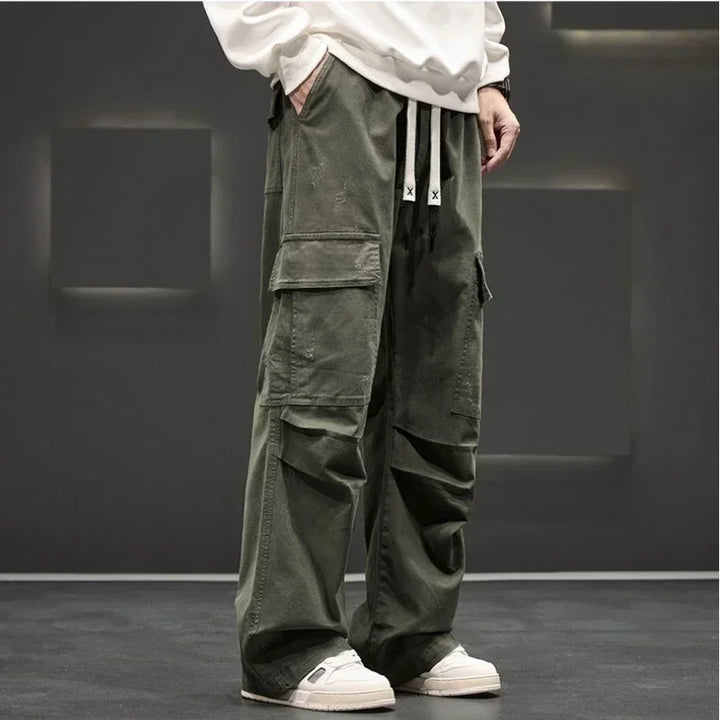 Men's Wide-Leg Cargo Pants – Relaxed Fit Streetwear Style