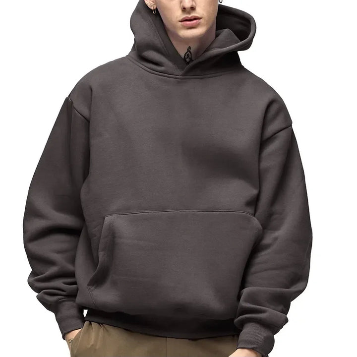 Men's Custom Logo 500GSM Heavyweight Casual Thick Cotton Hoodie