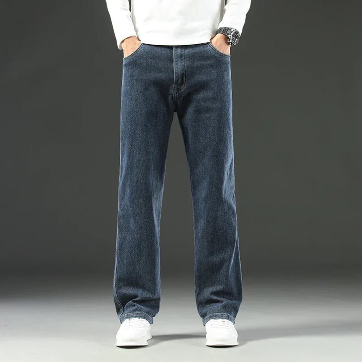 Men's Stretch Straight Leg Jeans – Dark Wash Denim