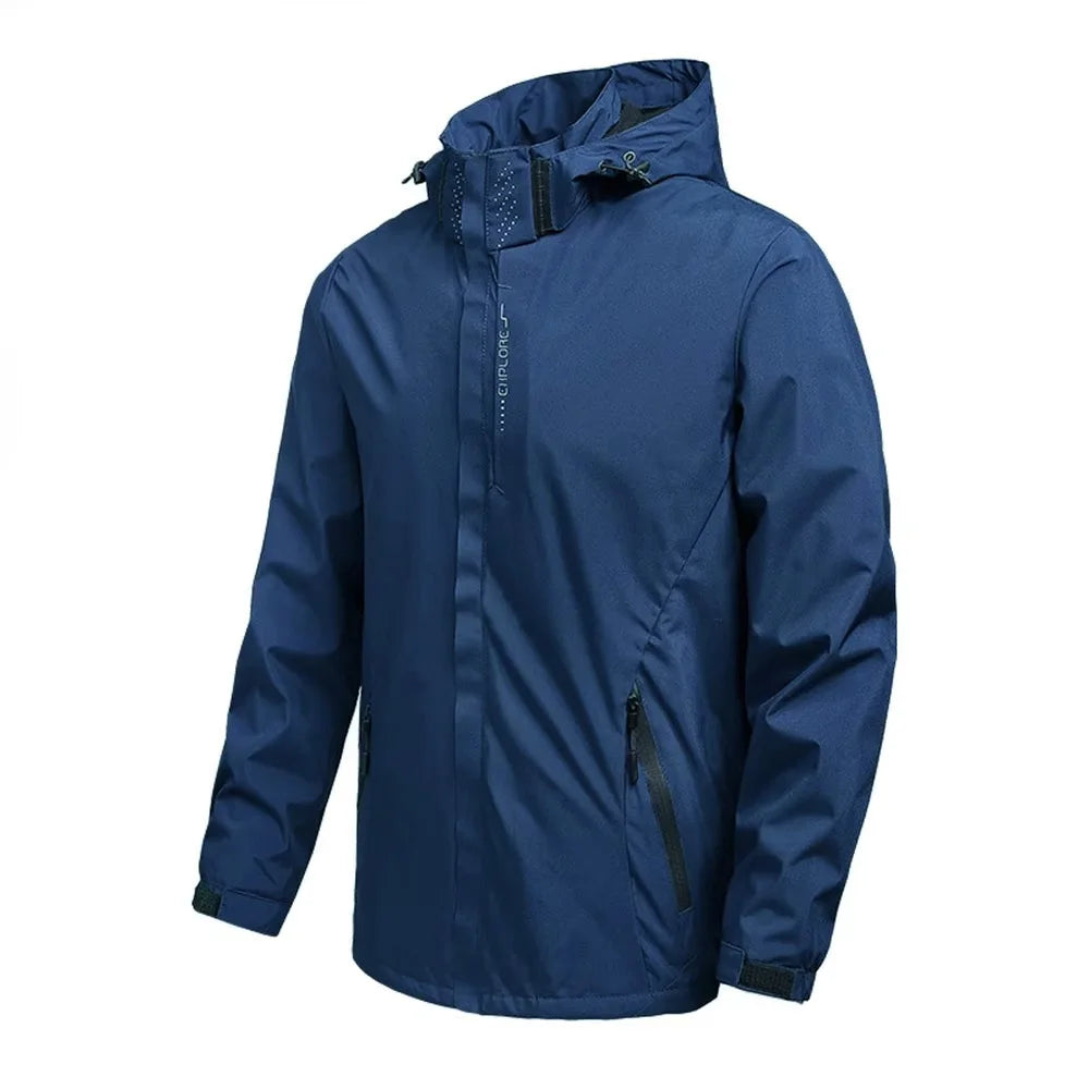 Men's Lightweight Waterproof Hooded Coat for Hiking and Climbing