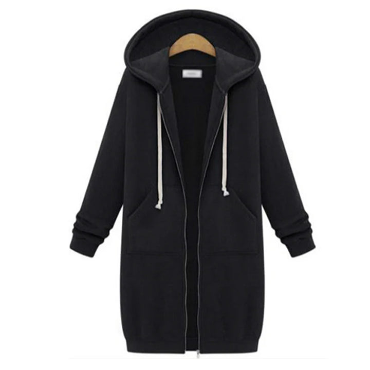 Women's Autumn Winter Thick Hooded Parka with Zipper Pocket