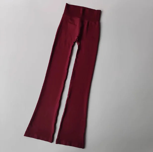 Women's High Waist Compression Seamless Micro Flared Yoga Leggings Pants