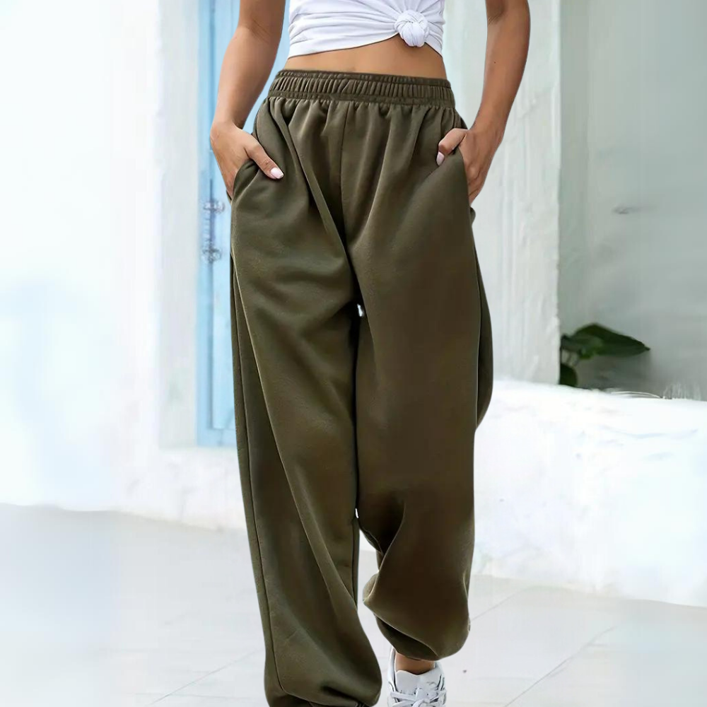 Women's Relaxed High Waisted Pocket Sweatpants
