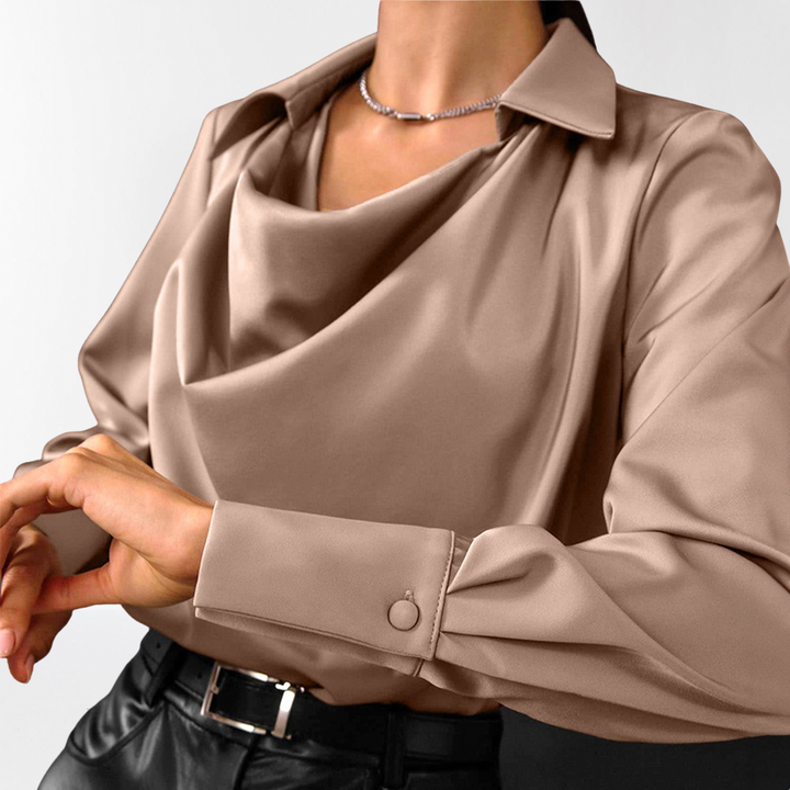 Janice | Women's Satin-Finish Collared Top
