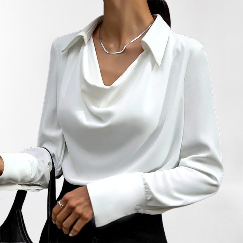 Janice | Women's Satin-Finish Collared Top