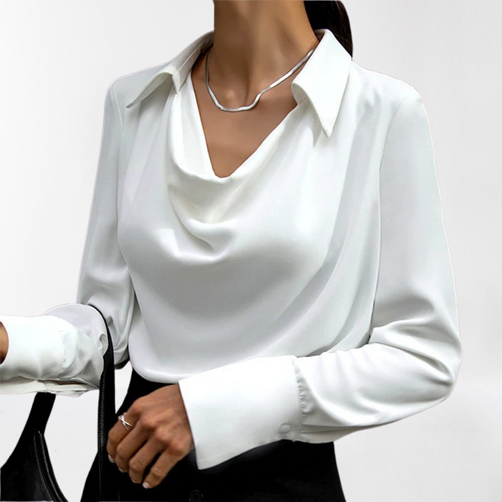 Janice | Women's Satin-Finish Collared Top