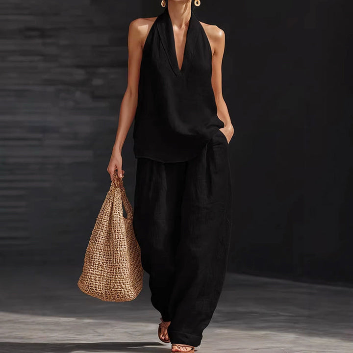 Savannah | Women's Two-Piece Sleeveless Linen Look Outfit
