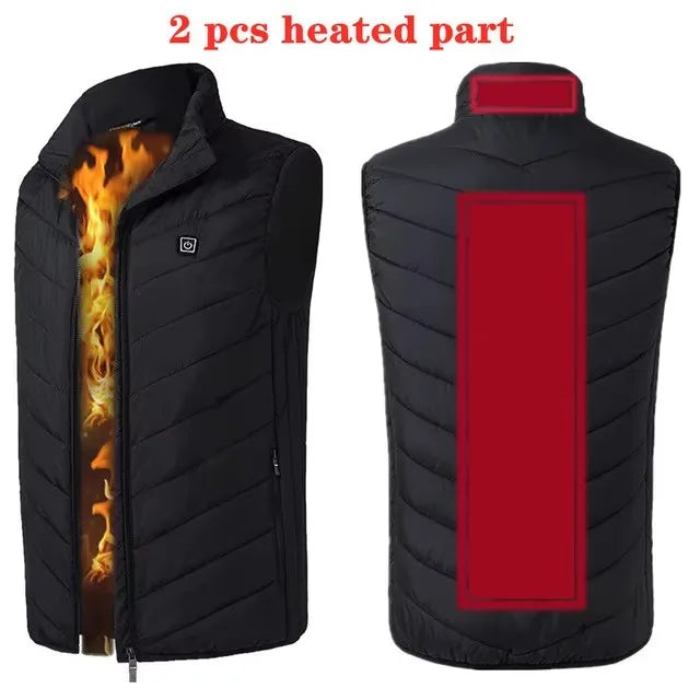 Men's USB Infrared Heated Vest with 17 Heating Zones for Winter Sports