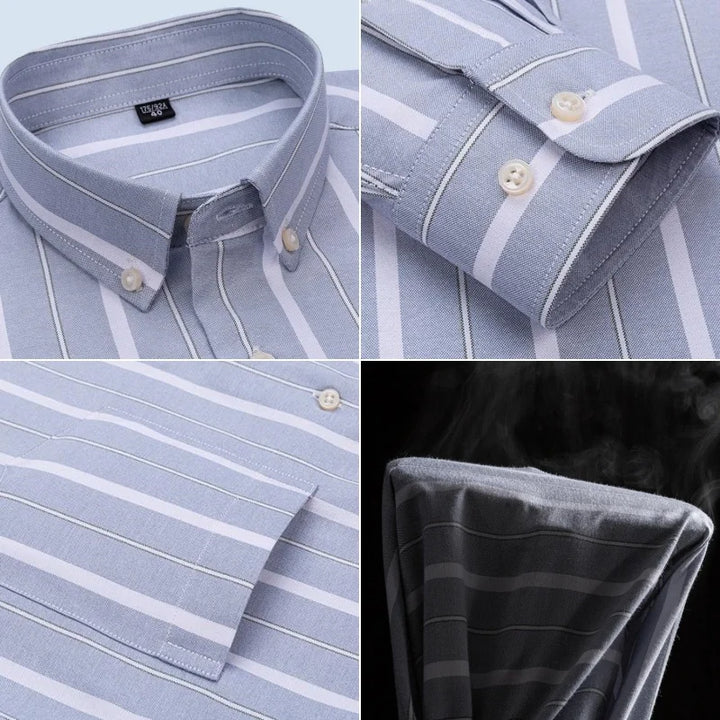 Men's Long Sleeve Cotton Oxford Plaid Button Down Casual Shirt S-7XL