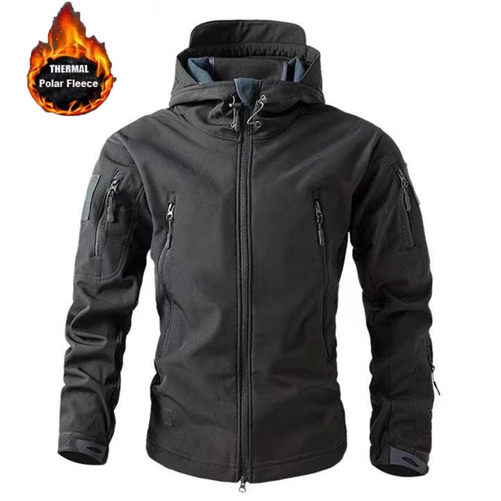 Men's Softshell Fleece Coat for Outdoor Fishing, Hiking, and Camping